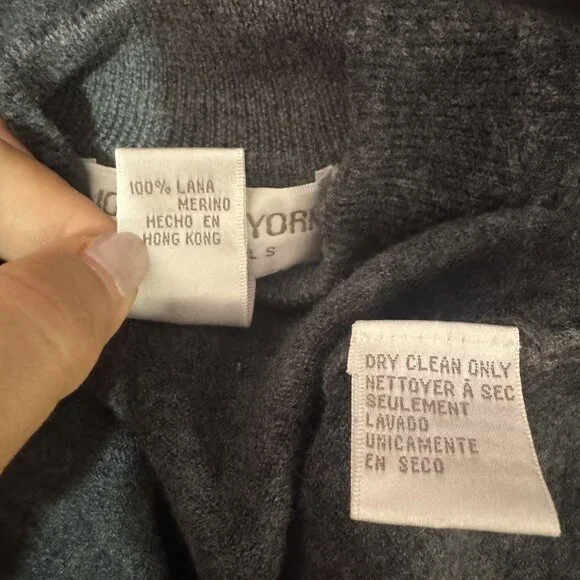 Vtg 90s Jone New York Womens Charcoal Gray Wool Animal Print Sleeveless Top M - Picture 7 of 7